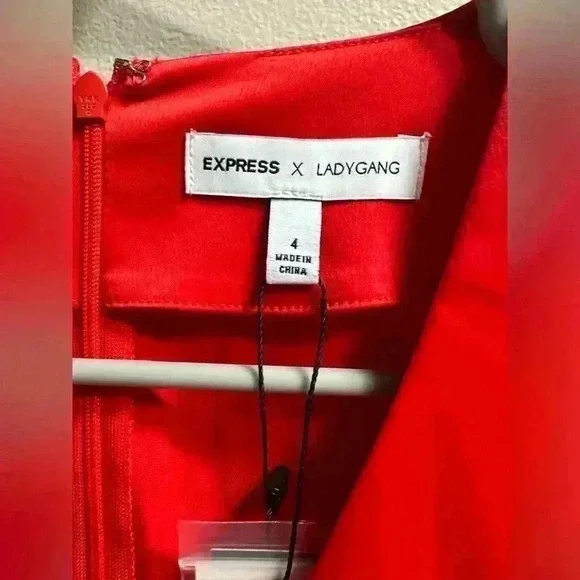 Express x Lady Gang Satin A-Line Midi Dress - NWT, Women’s Size 4 - Picture 8 of 13